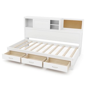 Infans Twin Size Daybed with 3 Drawers Wooden Sofa Bed Frame with Storage Shelves - 1 of 4