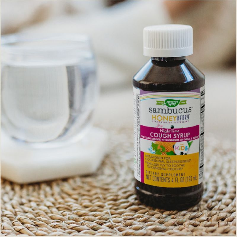 Nature&#39;s Way Sambucus HoneyBerry Nighttime Cough Syrup for Kids with Elderberry - 4 fl oz, 5 of 7