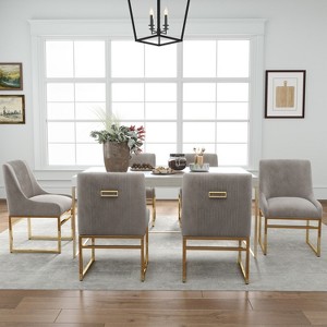 SEYNAR Contempoary Velvet Dining Chair with Metal Frame Legs, set of 6 - 1 of 4