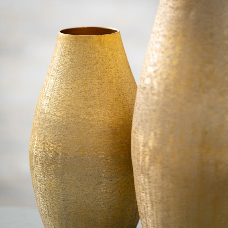Sullivans Lustrous Brushed Gold Metal Vase Set of 2, 18"H & 11.5"H Gold, 2 of 8