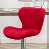 PAGED Modern Upholstered Bar Stools with Footrest, Adjustable Swivel Bar Chairs with Thick Foam Padded for Kitchen Island, Pub, Set of 2 - 3 of 4