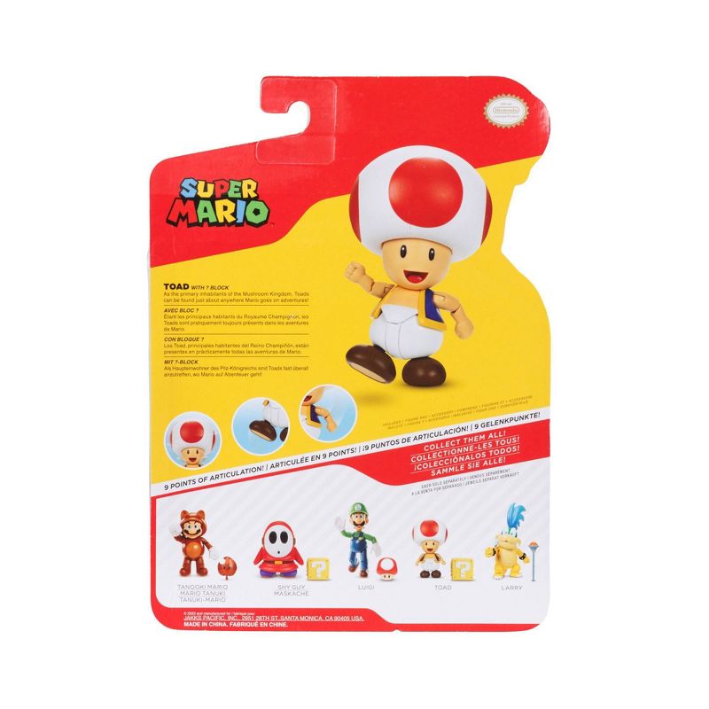 Nintendo Super Mario 4&#34; Toad with Question Block Action Figure, 4 of 5