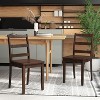 ADILE Wooden Armless Dining Chairs Set of 2, Walnut - 2 of 4
