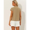 Allegra K Women's Casual 2 Pieces Loose Cap Sleeve Tops High Waisted Shorts Sets - 3 of 4