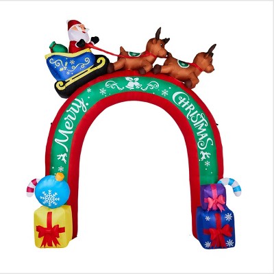 SEVOBAL Inflatable Holiday Decorations 10FT Christmas Inflatable with Reindeer, Blow Up Yard Decor, Multicolored, 106.3"*35.4"*118.1"