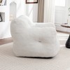 Gulches White Teddy High-Density Resilient Foam Bean Bag Sofa Chair with Armrests 37x35x31 Inch Lazy Comfy Reading Chair for Adults Kids - 4 of 4