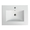 Vynxaria 24"D x 18.3"W x 6.7"H Gloss White Ceramic Bathroom Sink Vanity Top Basin Only - 2 of 4