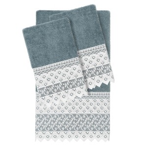Linum Home Textiles 100% Turkish Cotton AIDEN Embellished Towel Set - 1 of 2