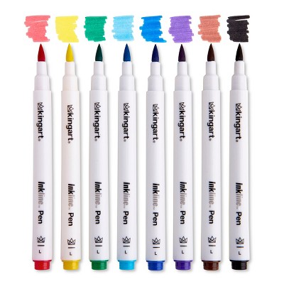 KINGART Inkline™ Large Tip Pens 8 Colors