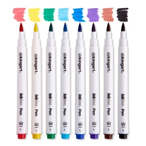 KINGART Inkline™ Large Tip Pens 8 Colors - 1 of 4