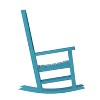 Emma and Oliver Blue 3-Piece Indoor/Outdoor Set with 2 Modern-Style Rocking Chairs with Matching End Table for All-Weather Use - 3 of 4