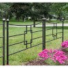 Achla Designs Set of 4 Wrought Iron Square-on-Square Fence Sections Graphite Powder Coated Finish: Weather-Resistant, No Assembly Required - 2 of 4
