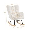 PAGED Rocking Accent Chair, Modern Teddy Living Room Chairs with Metal Frame, Comfy Glider Chair for Reading Room, Bedroom - 4 of 4
