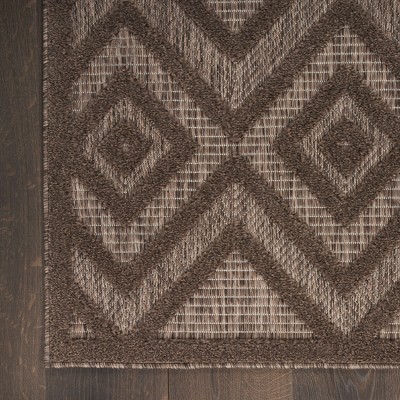 Nourison Brown Diamond Pattern Indoor/Outdoor 5' x 7' Area Rug
