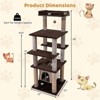 Costway Large Multi-level Cat Tree 58" Tall Cat Tower with Swaying Aerial Condo Perch Bed Brown/Beige - 3 of 4