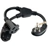 Sanoxy 14 inches Ultra Low Profile Power Extension Cord Splitter Cable 16 AWG (2 NEMA 5-15R to 1 NEMA 5-15P) - 2 of 4