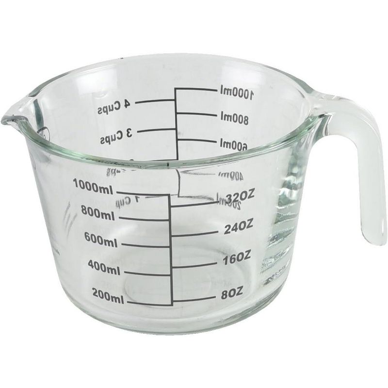 Farberware 4-Cup Borosilicate Glass Wet and Dry Measuring Cup with Oversized Measurements, Clear, 3 of 5