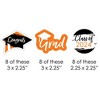Big Dot of Happiness Orange 2024 Graduation Paper Straw Decor - Party Striped Decorative Straws - Set of 24 - 2 of 4