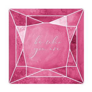 Rosana Laiz Blursbyai 'Be who you are gem raspberry pink' Canvas Art - 1 of 4