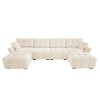 GDFStudio Shirley 142" Tufted Upholstered Chenille 4-Seater U-Sectional Sofa with Two Ottomans - 2 of 4
