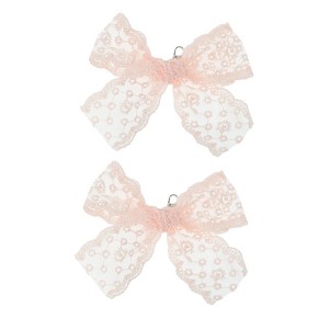 Unique Bargains Lace Bow Shoelace Charms 1 Pair - 1 of 4