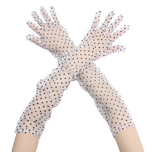INSPIRE CHIC Women's Polka Dot Mesh Extra Long Gloves - 1 of 4