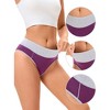 INSPIRE CHIC Women's Stretch Breathable Contrast Color Briefs 5 Pcs - 3 of 4