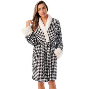 Just Love Womens Plush Printed Plaid Robe | Ladies Bathrobe - 1 of 3