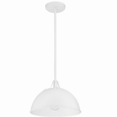 Farmhouse Matte Black and White Crystal Bowl Pendant Light