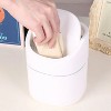 LunaLulinlk White 0.5 Gallon (2 Liter) Twist-On Lid Mini Trash Can for Bedroom Dresser - 3 of 4