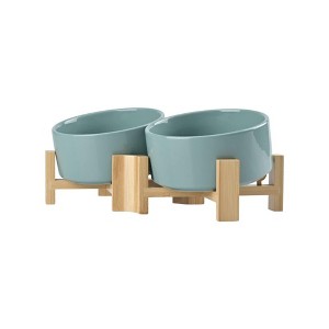 Wonder Meadow - Non-Spill Slanted Bowls With Bamboo Stand - 1 of 4