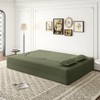 PAGED Modern Floor Sofa with 2 Pillows, Foam-Filled Sleeper Sofa Bed with Teddy Fabric for Living Room, Apartment, No Assembly Required - 3 of 4