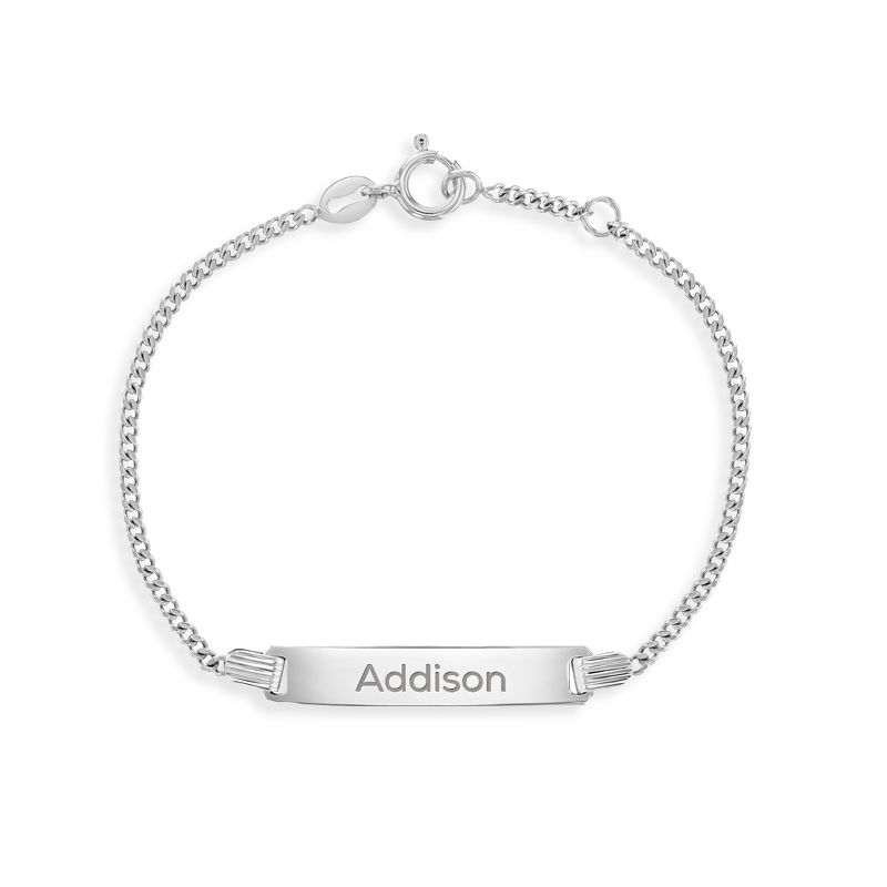 Girl's Classic Link ID Bracelet Sterling Silver - In Season Jewelry, 1 of 5