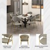 LeisureMod Upholstered Dining Chair inLeather/Velvet with Stainless Steel Legs Bella Series Set of 2 - 4 of 4
