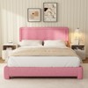 Vipbear Boucle Bed Frame,Upholstered Bed Frame With Headboard, Surface Cover Soft Cloud Bed Frame Easy Assembly, No Box Spring Required - 3 of 4