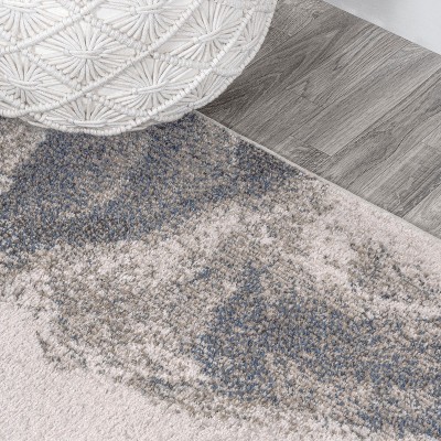 Petalo Modern Abstract Two-Tone Gray Rectangular Area Rug
