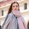 Anna-Kaci Women's Color Block Scarf with Soft Cozy Fabric Modern Neutral Tones and Textured Design - 2 of 3