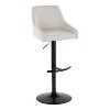 LumiSource Set of 2 Hannah Adjustable Barstools Black Metal/Cream Fabric - 2 of 4