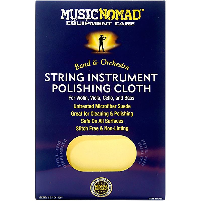 Music Nomad String Instrument Microfiber Polishing Cloth for Violin, Viola, Cello & Bass 12 x 12 in., 1 of 4
