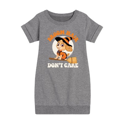- Paw Patrol - Broom Hair Don't Care Graphic Short Sleeve Fleece Dress