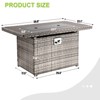 40" Fire Pit Table with Storage, 50,000 BTU Gas Firepit, Rectangular Grey Wicker Outdoor Table with Oxford Cover for Patio & Deck - 3 of 4