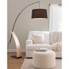LumiSource Large Round Pouf Knitted Beige: Cotton Upholstered, No Assembly, Padded Seat, 250lb Capacity - 3 of 4