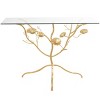 Olivia & May Metal Floral Branch Console Table with Glass Top Gold: No Assembly, Indoor Use, Contemporary Style - image 3 of 4