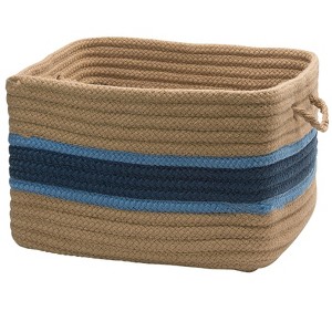 Colonial Mills Garden Banded Square Baskets Utility Basket, 14 by 10-Inch, Jasmine/Blue Ice - 1 of 1