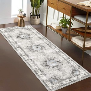 Washable Area Rug Indoor Vintage Bedroom Rug Distressed Throw Rugs for Living Room - 1 of 4