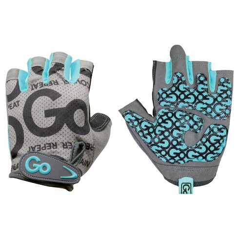 GoFit® Women's Pro Trainer Gloves with Padded Go-Tac Palm (Medium; Teal).