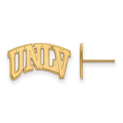 Black Bow Jewelry 10k Yellow Gold Nevada Las Vegas Runnin Rebels NCAA Post Earrings