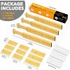 Set of 4 Bamboo Expandable Drawer Dividers with Labels,with 9 Inserts (13.25-17in) - 4 of 4