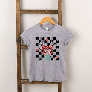 The Juniper Shop Checkered Reindeer Toddler Short Sleeve Tee - 1 of 2
