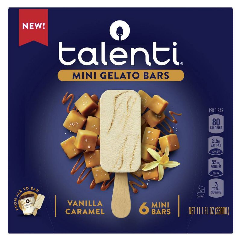 Talenti Vanilla Caramel Frozen Mini Gelato Bars - 6pk/11.1 fl oz, 3 of 7